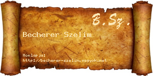 Becherer Szelim névjegykártya